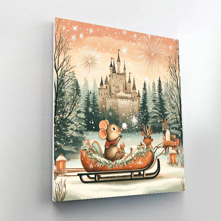 Snowball Sleigh Ride At Dawn paint by numbers