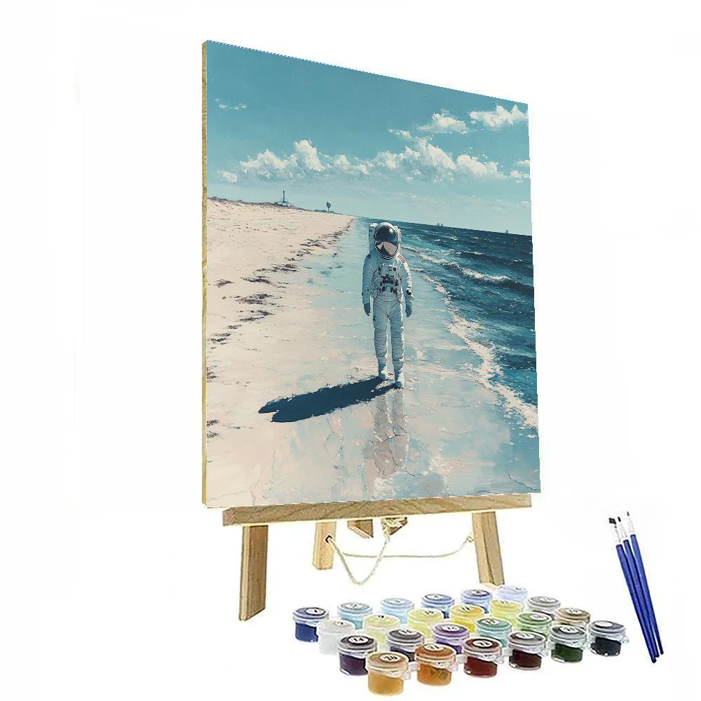 Salvador Dali Inspired Astronaut On Shoreline Paint by numbers kits