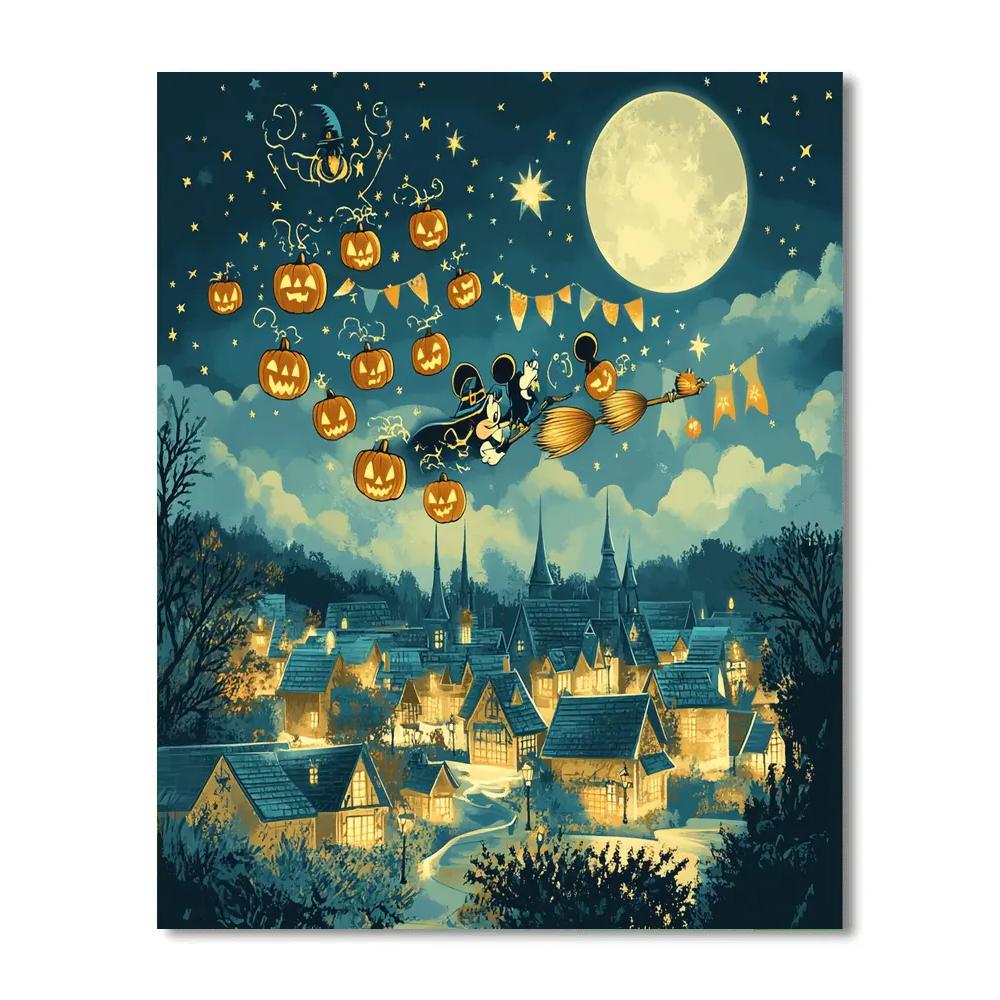 Sorcerer Mickey And The Moonlight Broom Brigade paint by number