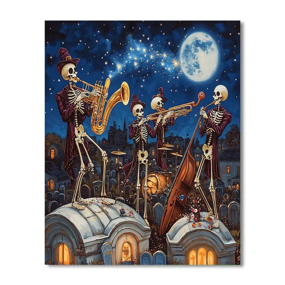 Graveyard Jazz Band Halloween Edition Numbered painting kits