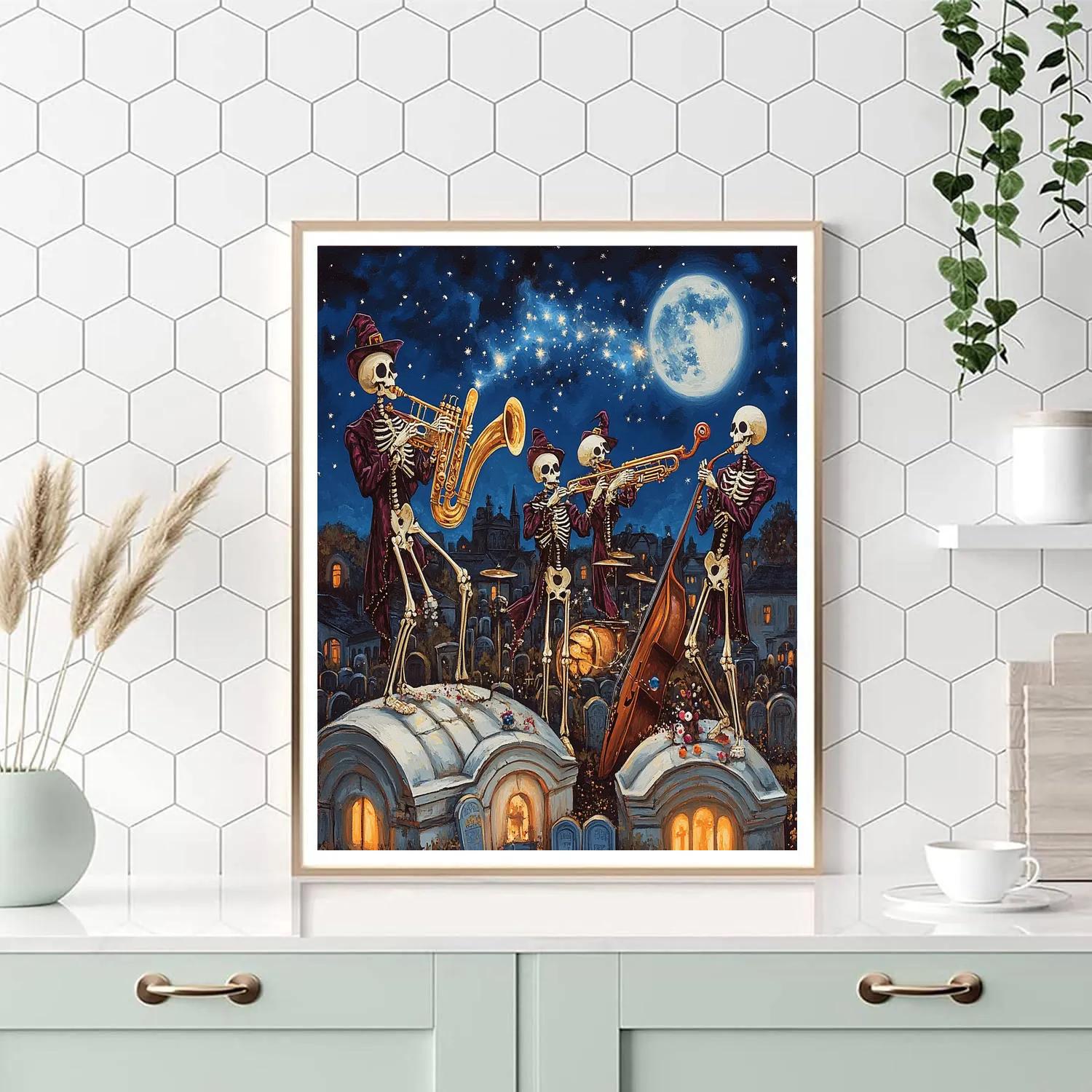 Graveyard Jazz Band Halloween Edition Numbered painting kits