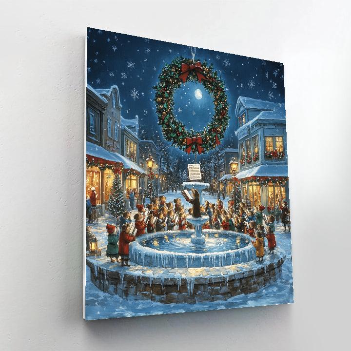 Starlit Carol By The Frozen Fountain Painting by numbers kit