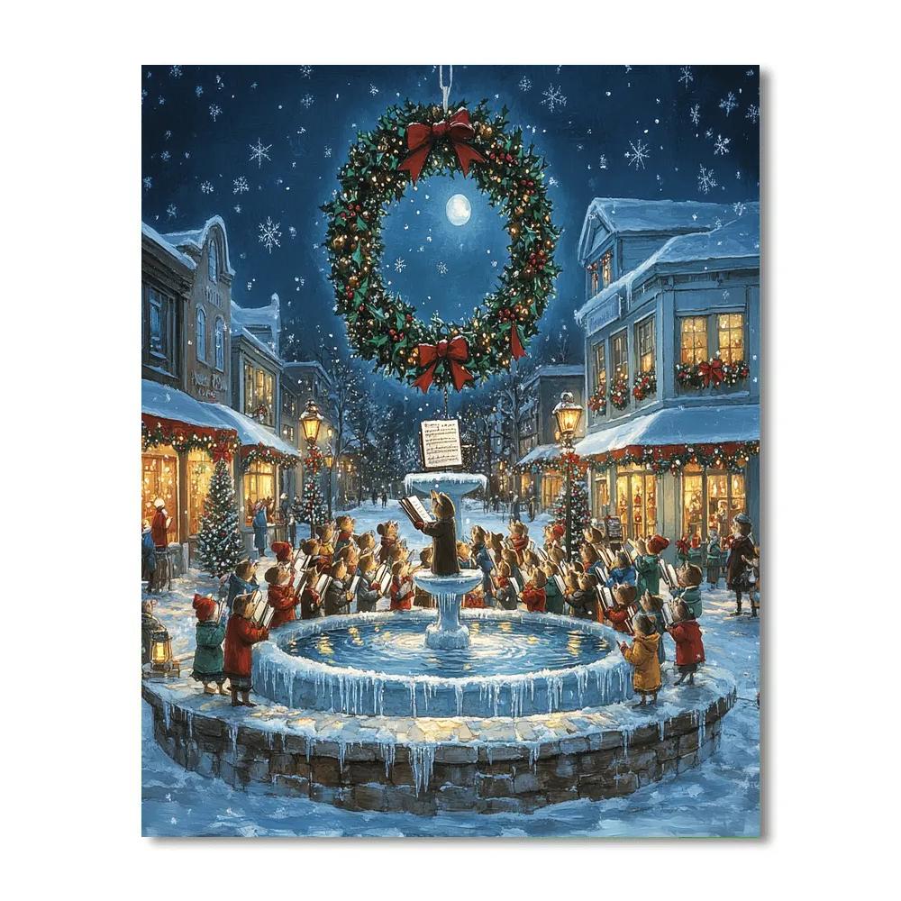 Starlit Carol By The Frozen Fountain Painting by numbers kit