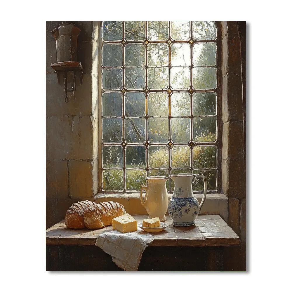 Vermeer Inspired Quiet Kitchen Interior paint by number