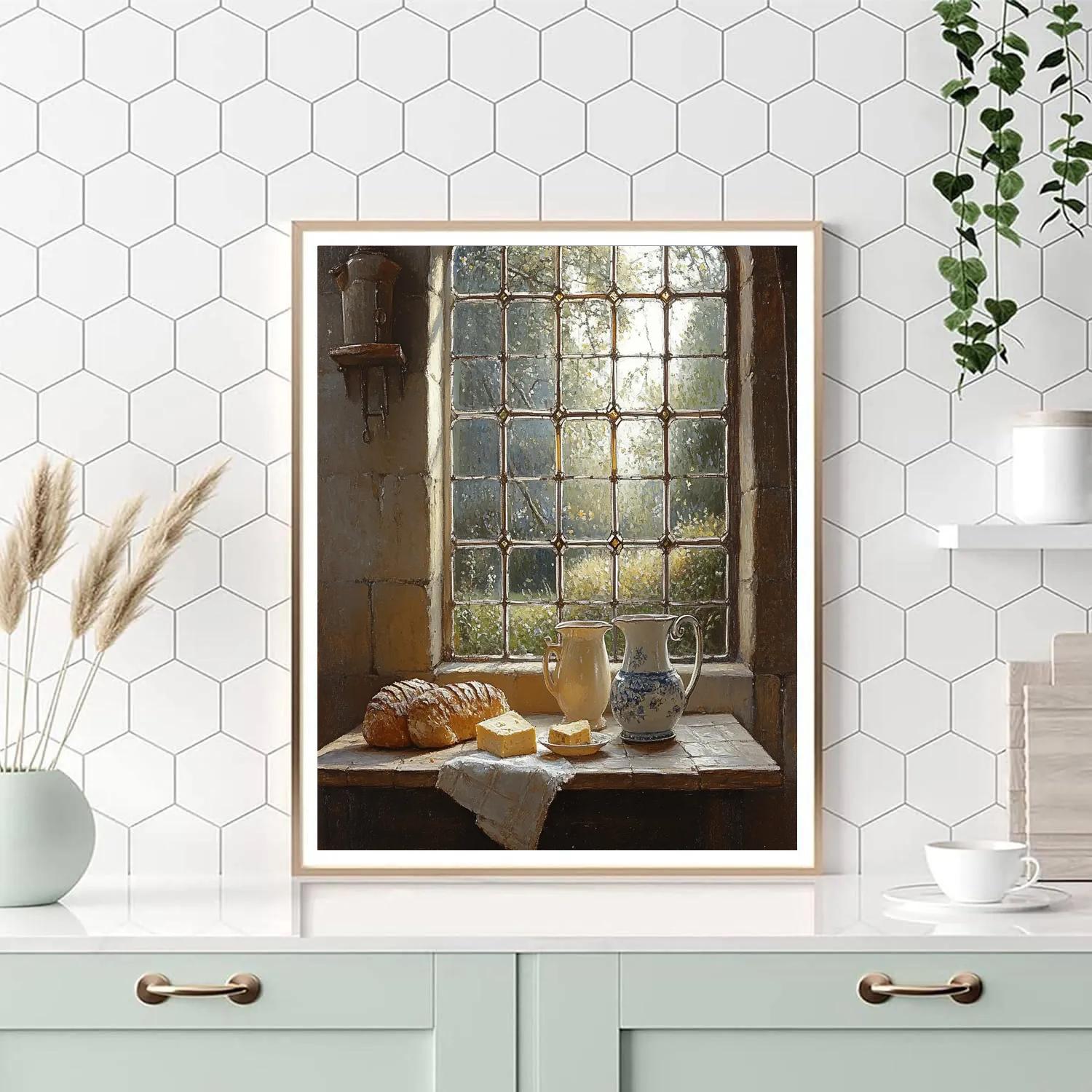 Vermeer Inspired Quiet Kitchen Interior paint by number