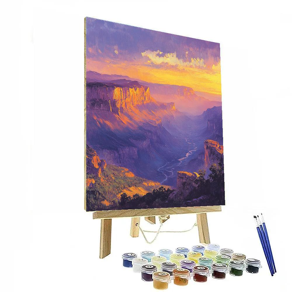 Turner Inspired Mountain Sunset painting number kit