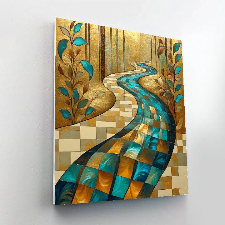 Gustav Klimt Inspired Abstract River Of Gold Paint by numbers art