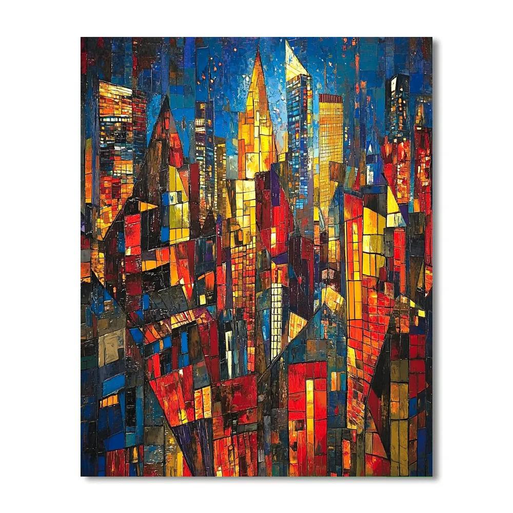 Picasso Inspired Abstract Citylights Paint by numbers kits