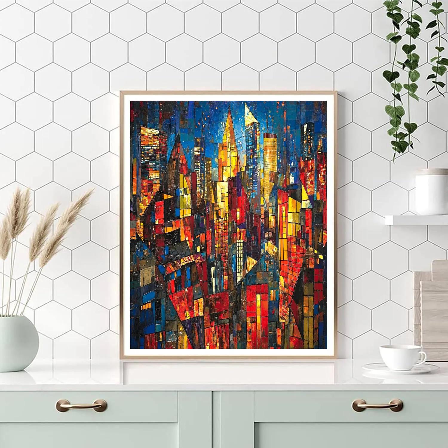 Picasso Inspired Abstract Citylights Paint by numbers kits