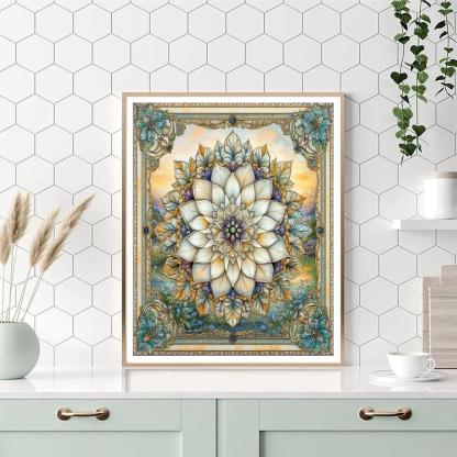 Alphonse Mucha Inspired Seasonal Floral Mandala Paint by numbers art