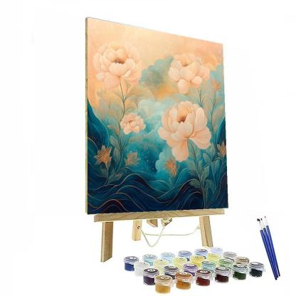 Alphonse Mucha Inspired Celestial Botanic Tapestry paint by number