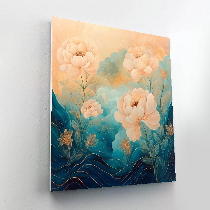 Alphonse Mucha Inspired Celestial Botanic Tapestry paint by number