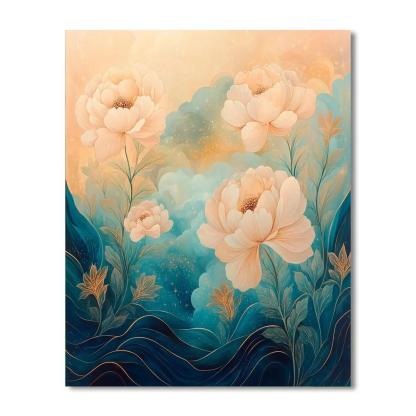 Alphonse Mucha Inspired Celestial Botanic Tapestry paint by number