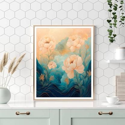 Alphonse Mucha Inspired Celestial Botanic Tapestry paint by number