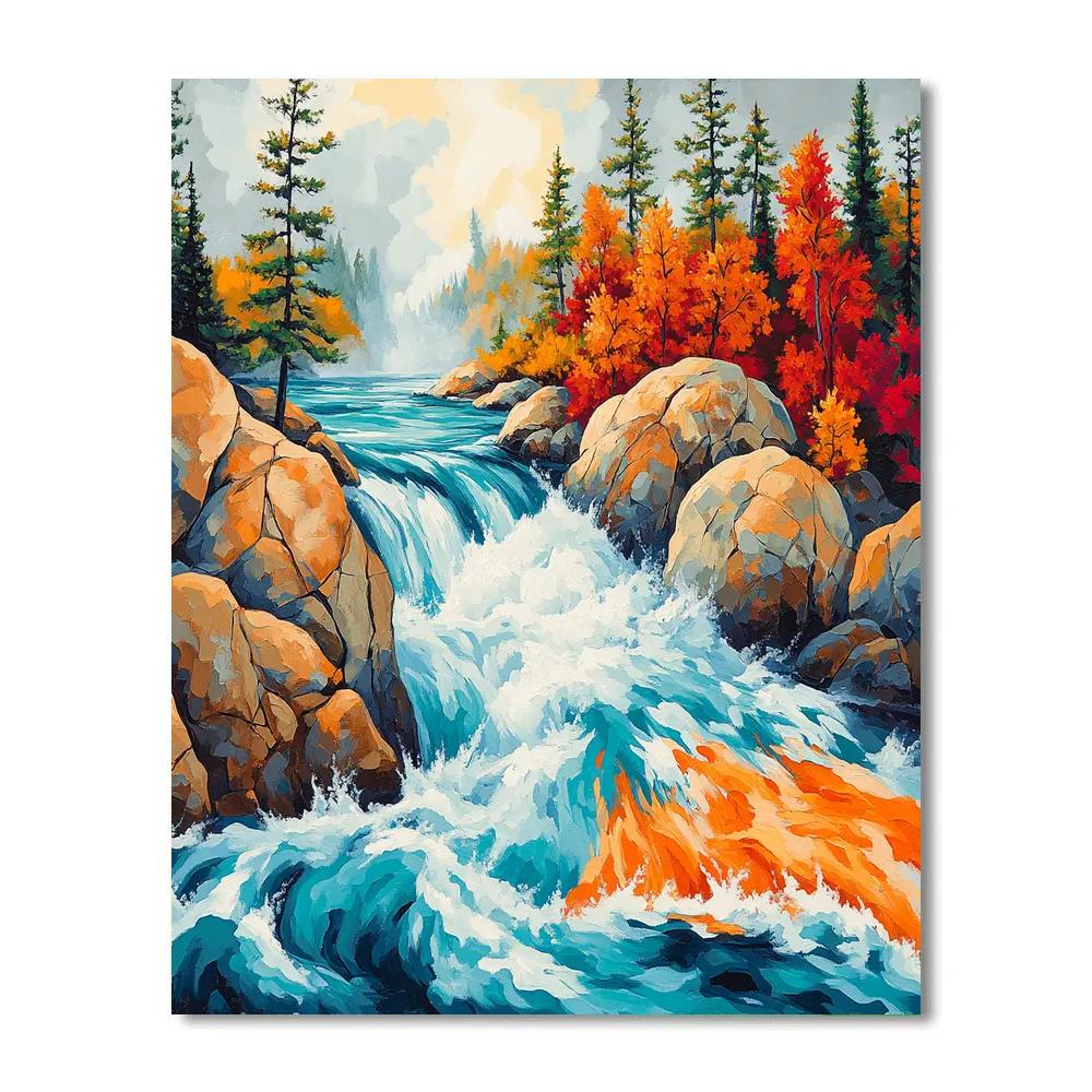 A.Y. Jackson Inspired Algoma Rapids Panorama Paint by numbers kits