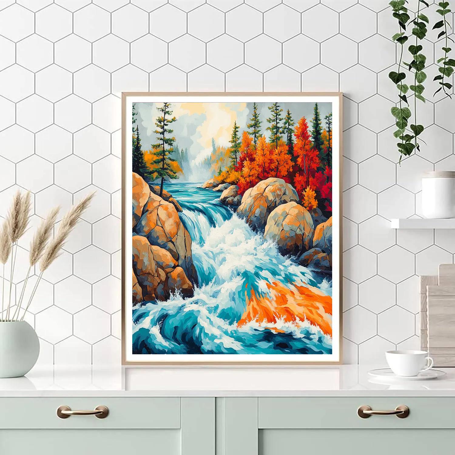 A.Y. Jackson Inspired Algoma Rapids Panorama Paint by numbers kits