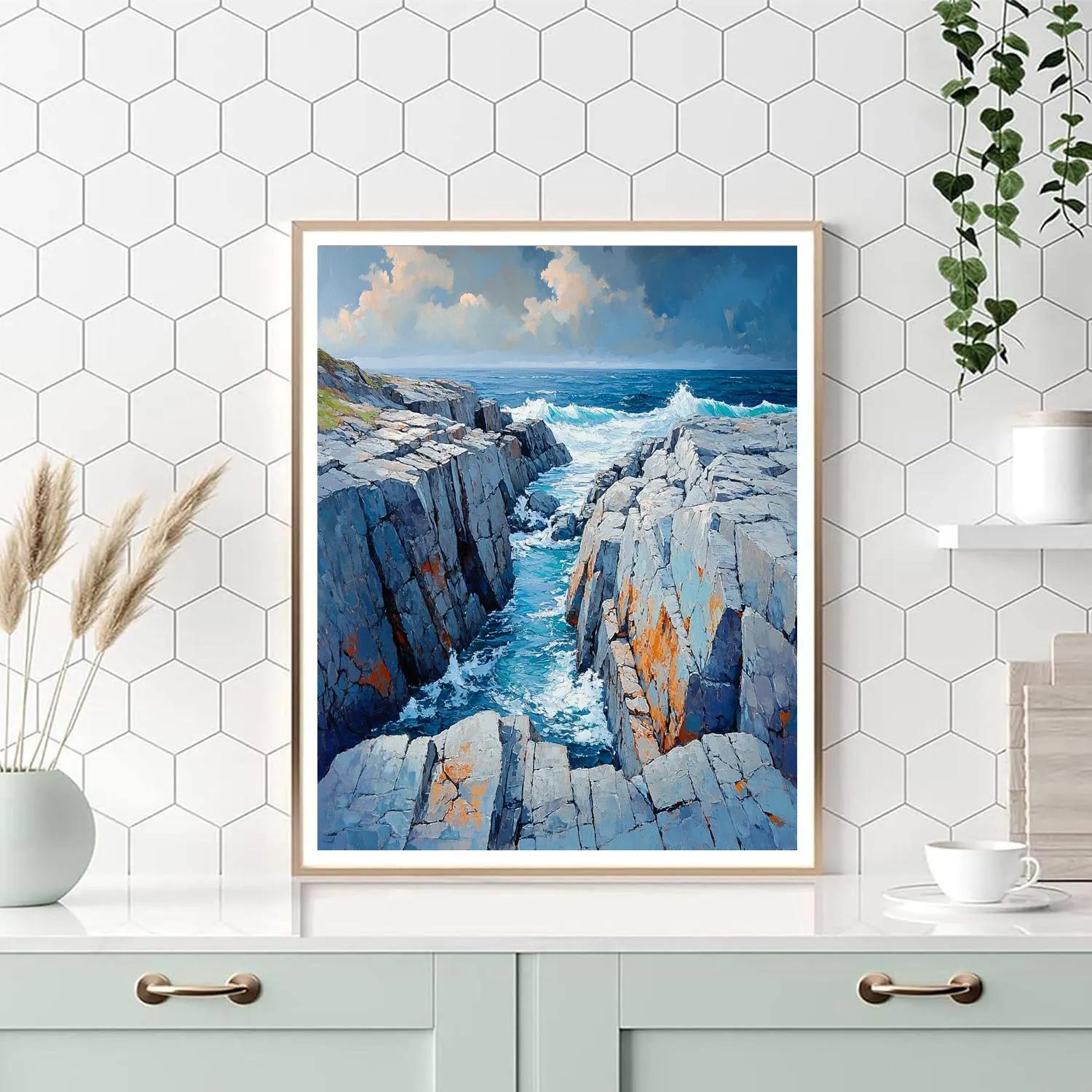 Arthur Lismer Inspired Sculptural Rock Channels And Roiling Sky Paint by numbers kits