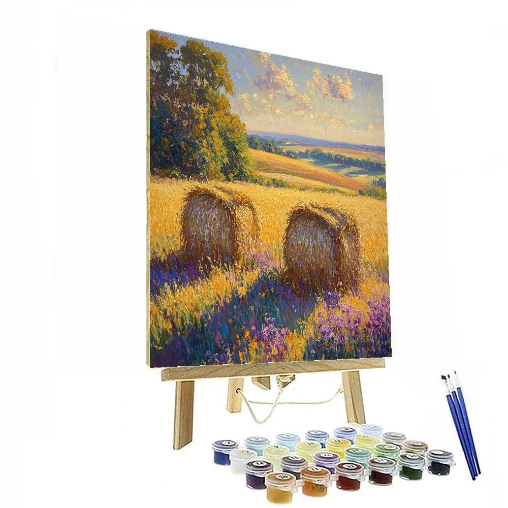 Claude Monet Inspired Haystacks In Amber Dusk Numbered painting kits