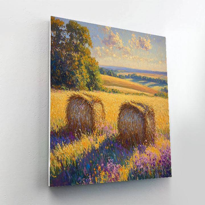 Claude Monet Inspired Haystacks In Amber Dusk Numbered painting kits