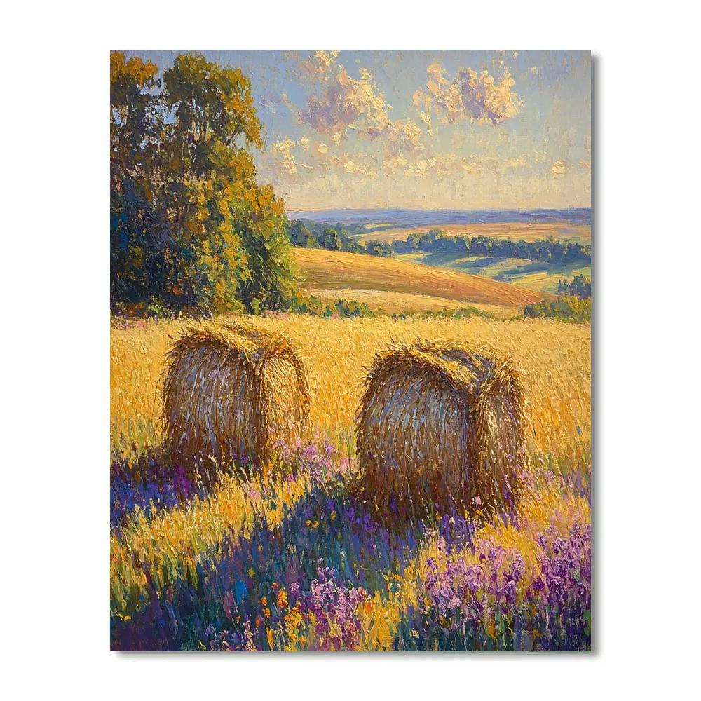 Claude Monet Inspired Haystacks In Amber Dusk Numbered painting kits