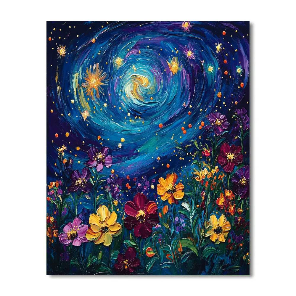 Van Gogh Inspired Starry Garden Numbered painting kits
