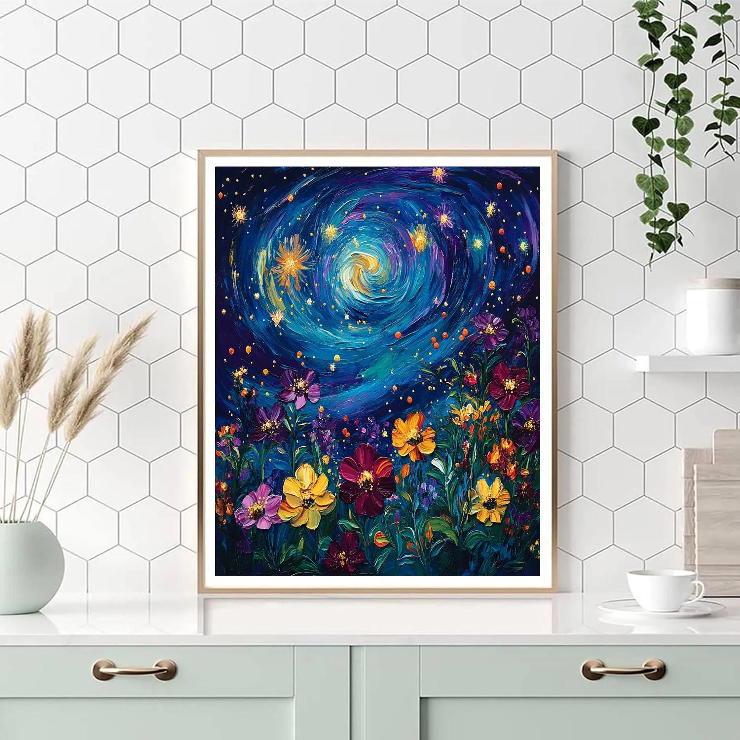 Van Gogh Inspired Starry Garden Numbered painting kits