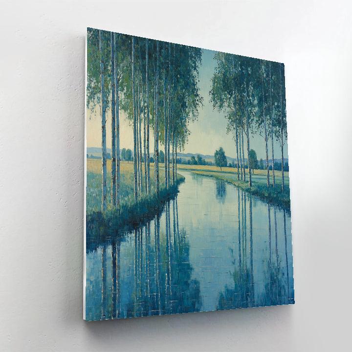 Claude Monet Inspired River Poplars At Cool Twilight Painting by numbers kit