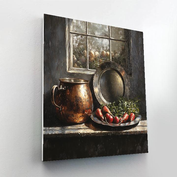 Diego Velázquez Inspired Copper Kettle And Market Vegetables Paint by numbers art