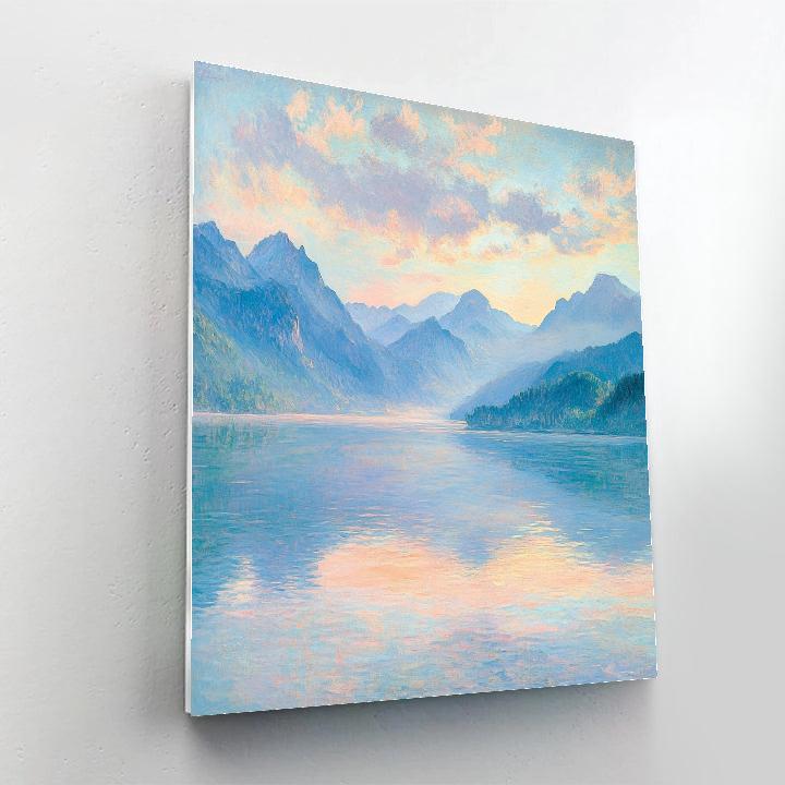 Monet Inspired Sunrise Over Mountains Numbered painting kits