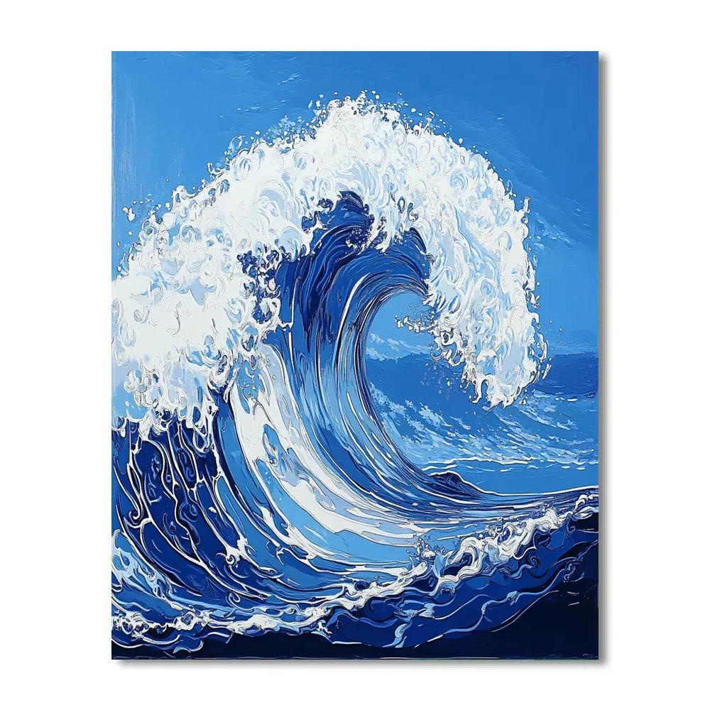 Hokusai Inspired Ocean Wave Numbered painting kits