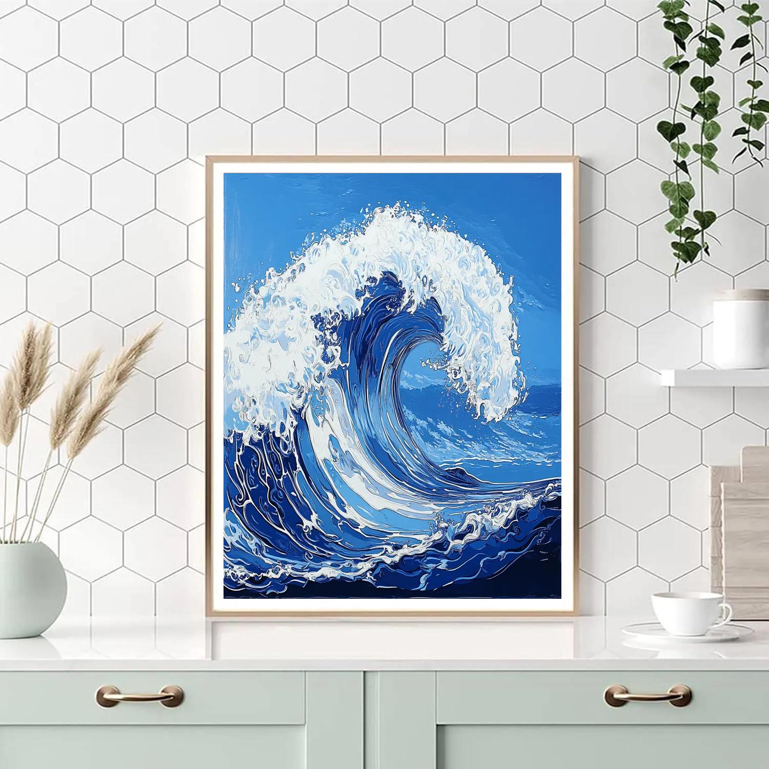 Hokusai Inspired Ocean Wave Numbered painting kits