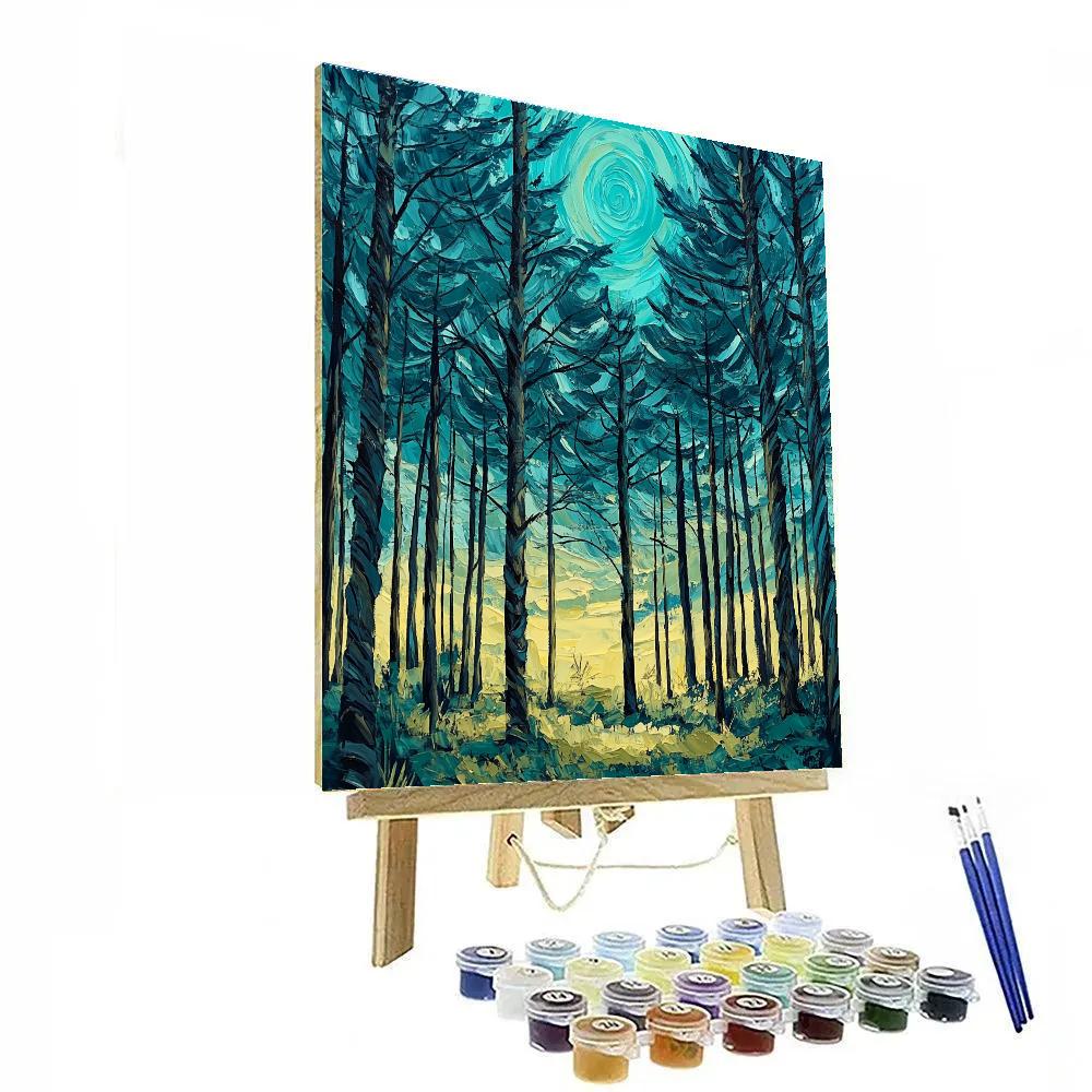 Edvard Munch Inspired Whispering Pine Expanse DIY paint by numbers