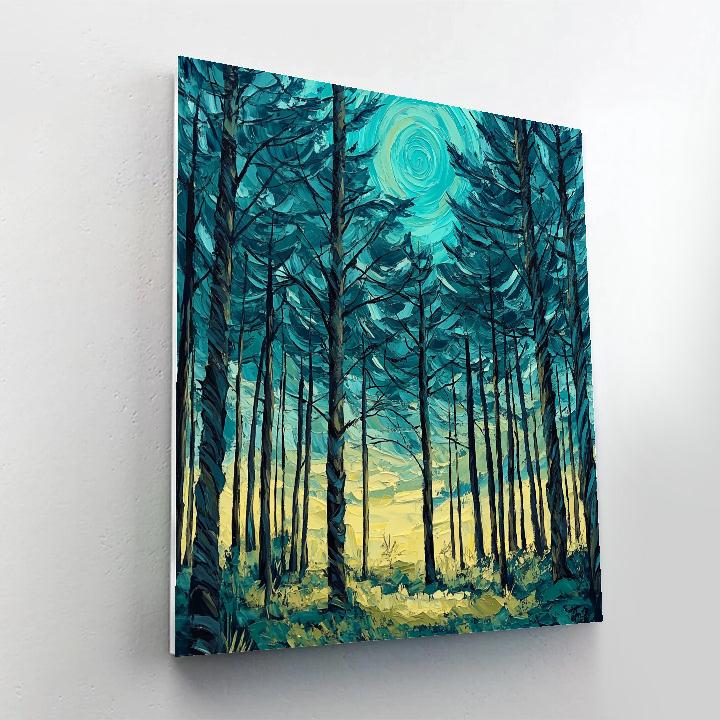 Edvard Munch Inspired Whispering Pine Expanse DIY paint by numbers