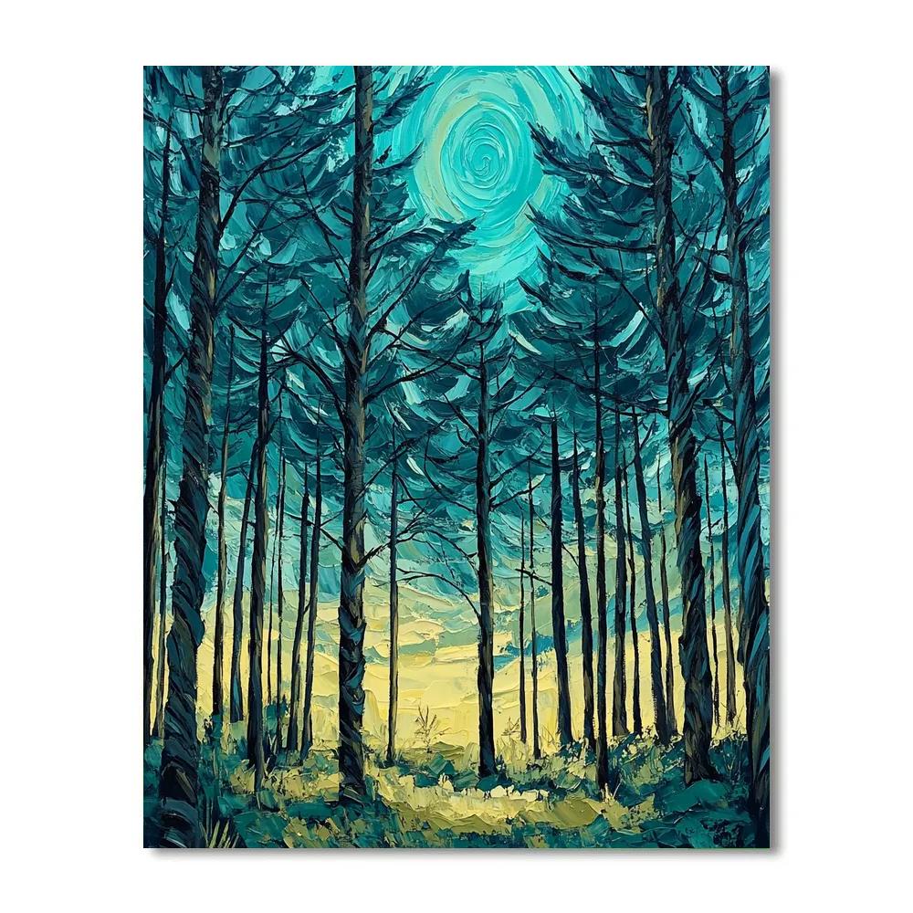 Edvard Munch Inspired Whispering Pine Expanse DIY paint by numbers
