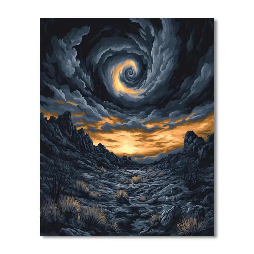 Francisco Goya Inspired Twilight Desolation On Rocky Moor paint by numbers