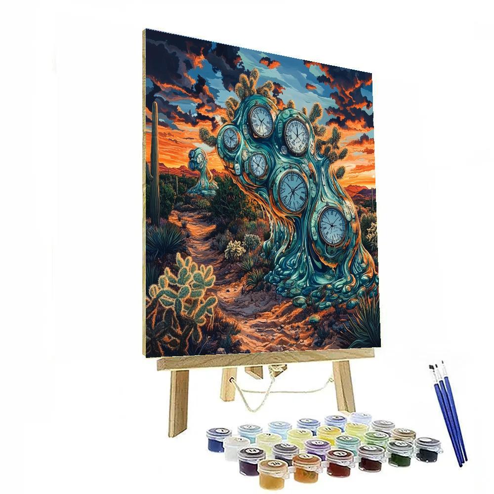 Dali Inspired Surreal Desert paint by numbers