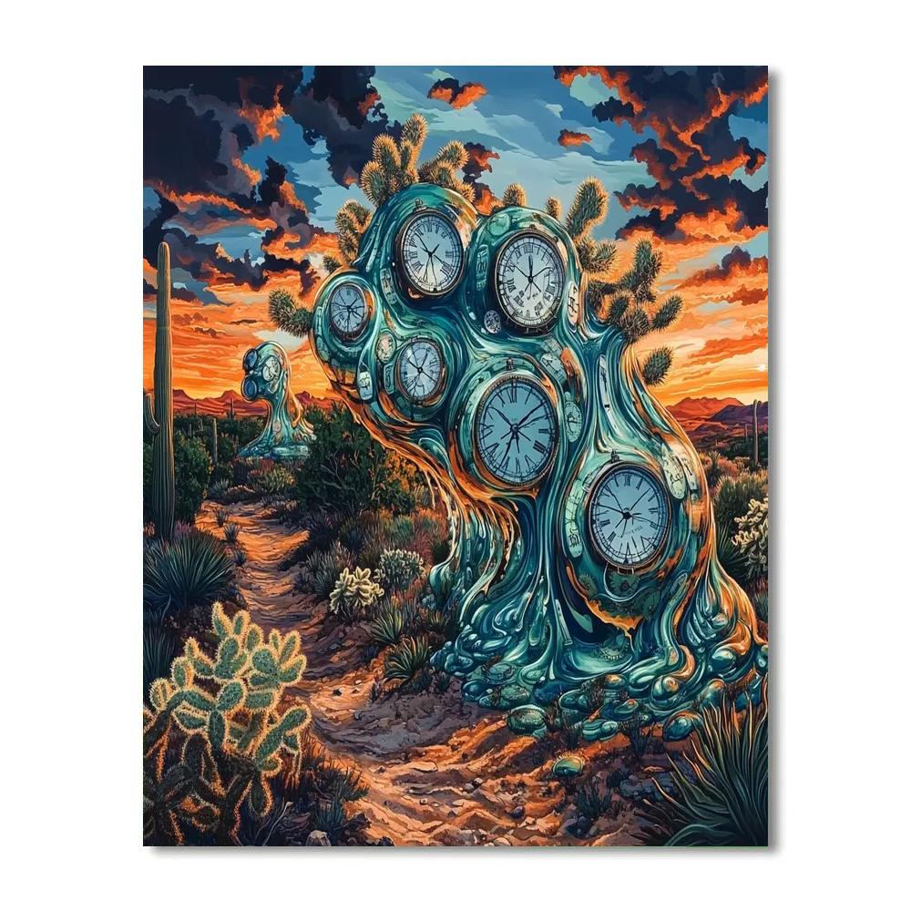 Dali Inspired Surreal Desert paint by numbers