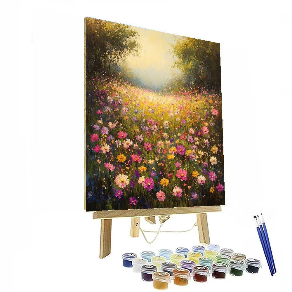 Monet Inspired Flower Fields paint by numbers