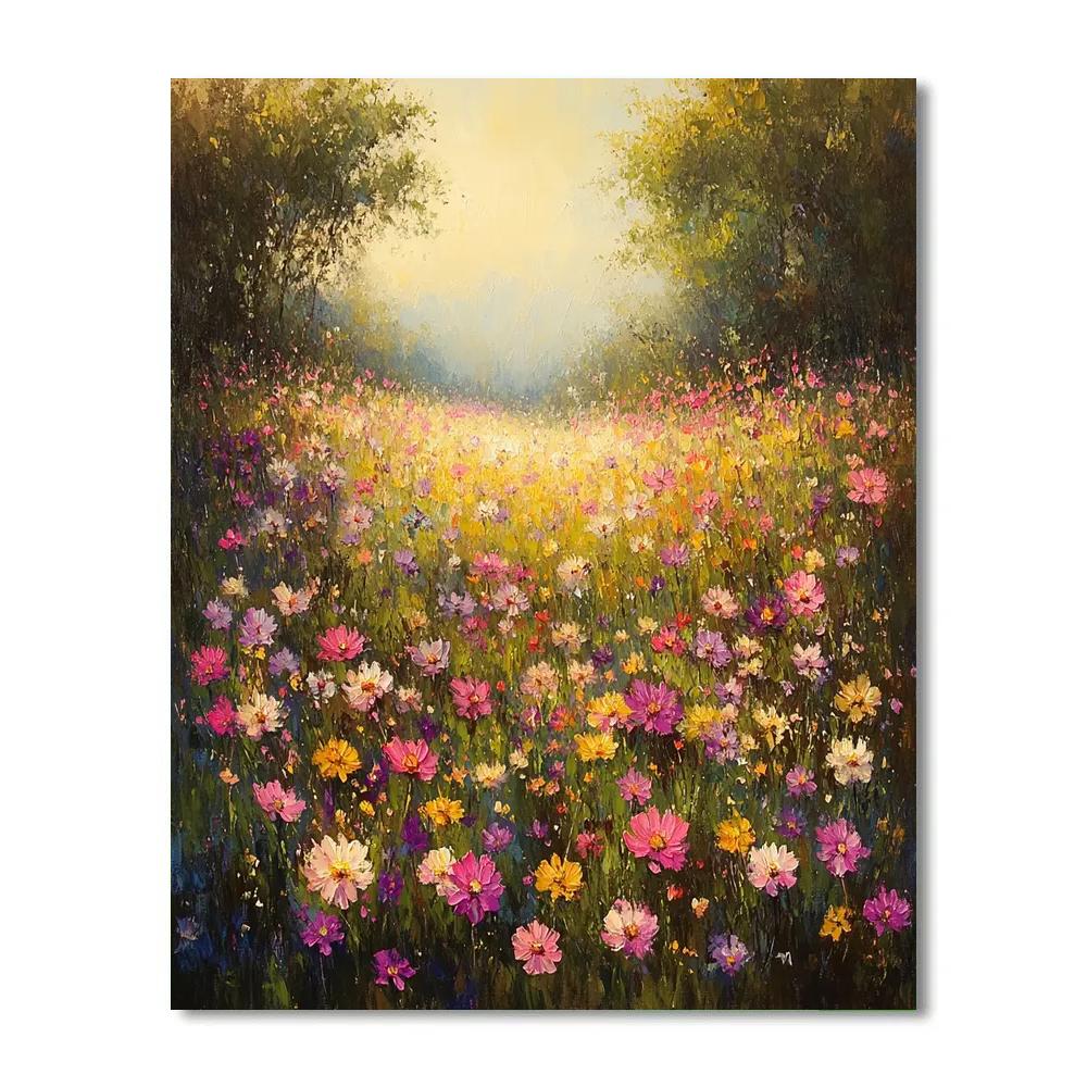 Monet Inspired Flower Fields paint by numbers