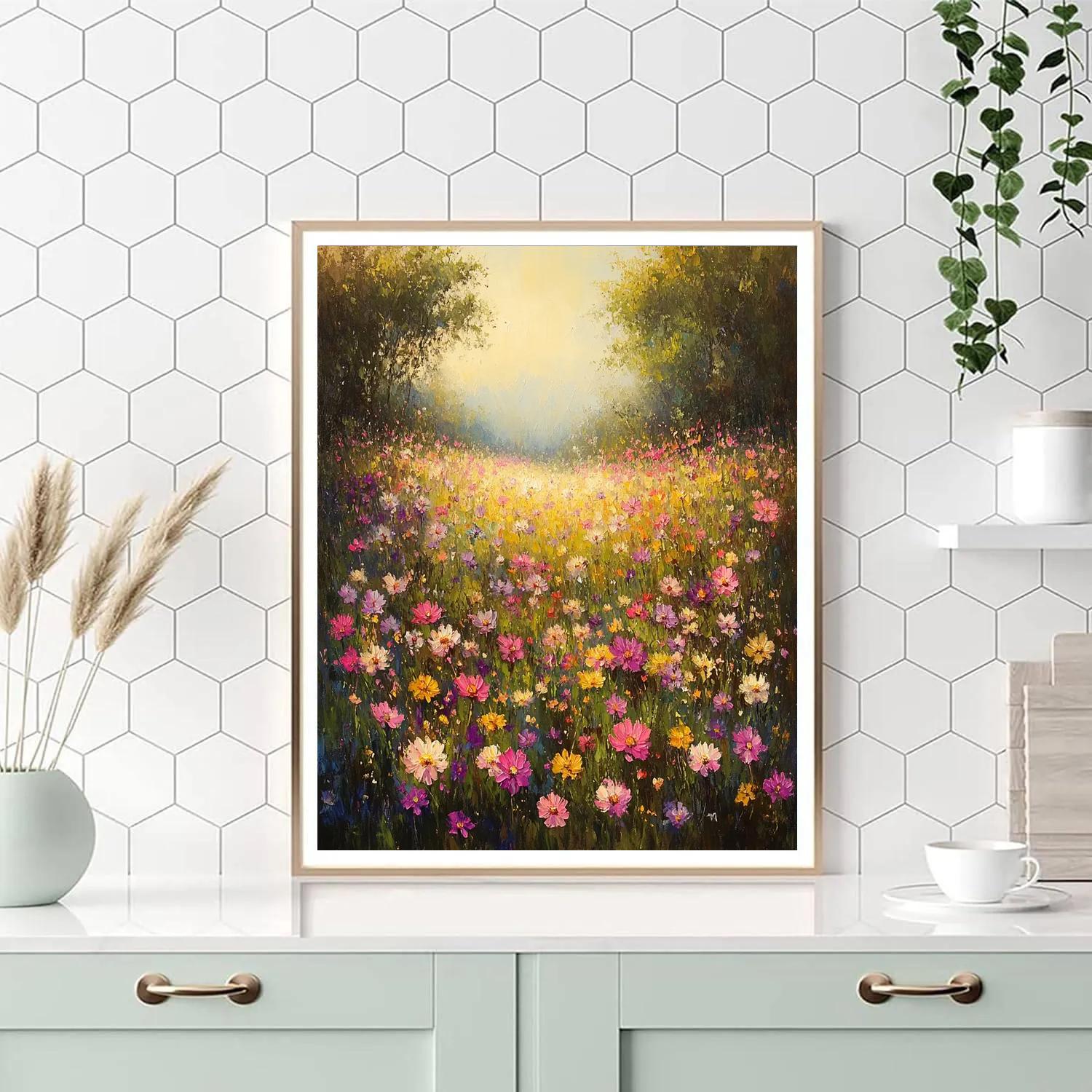 Monet Inspired Flower Fields paint by numbers