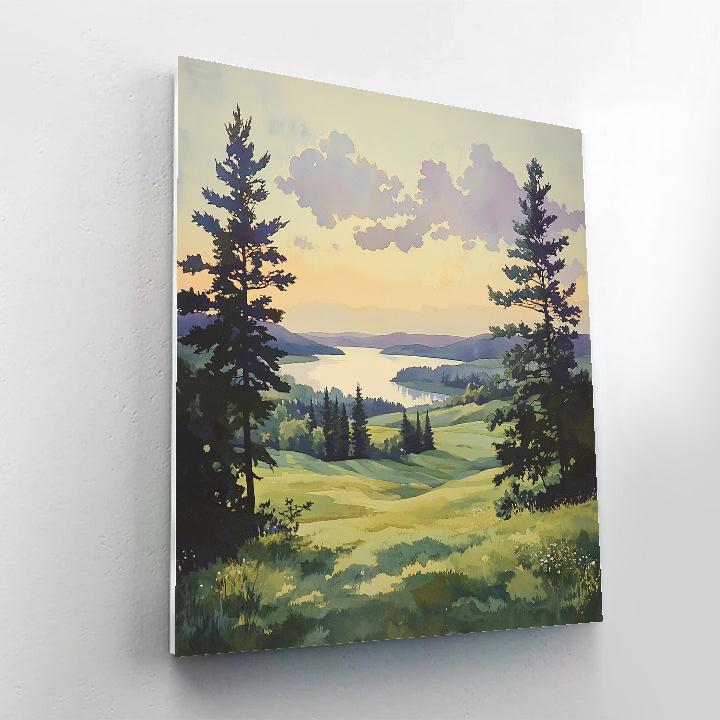 Franklin Carmichael Inspired Rolling Hills Under Celestial Glow Paint by numbers kits