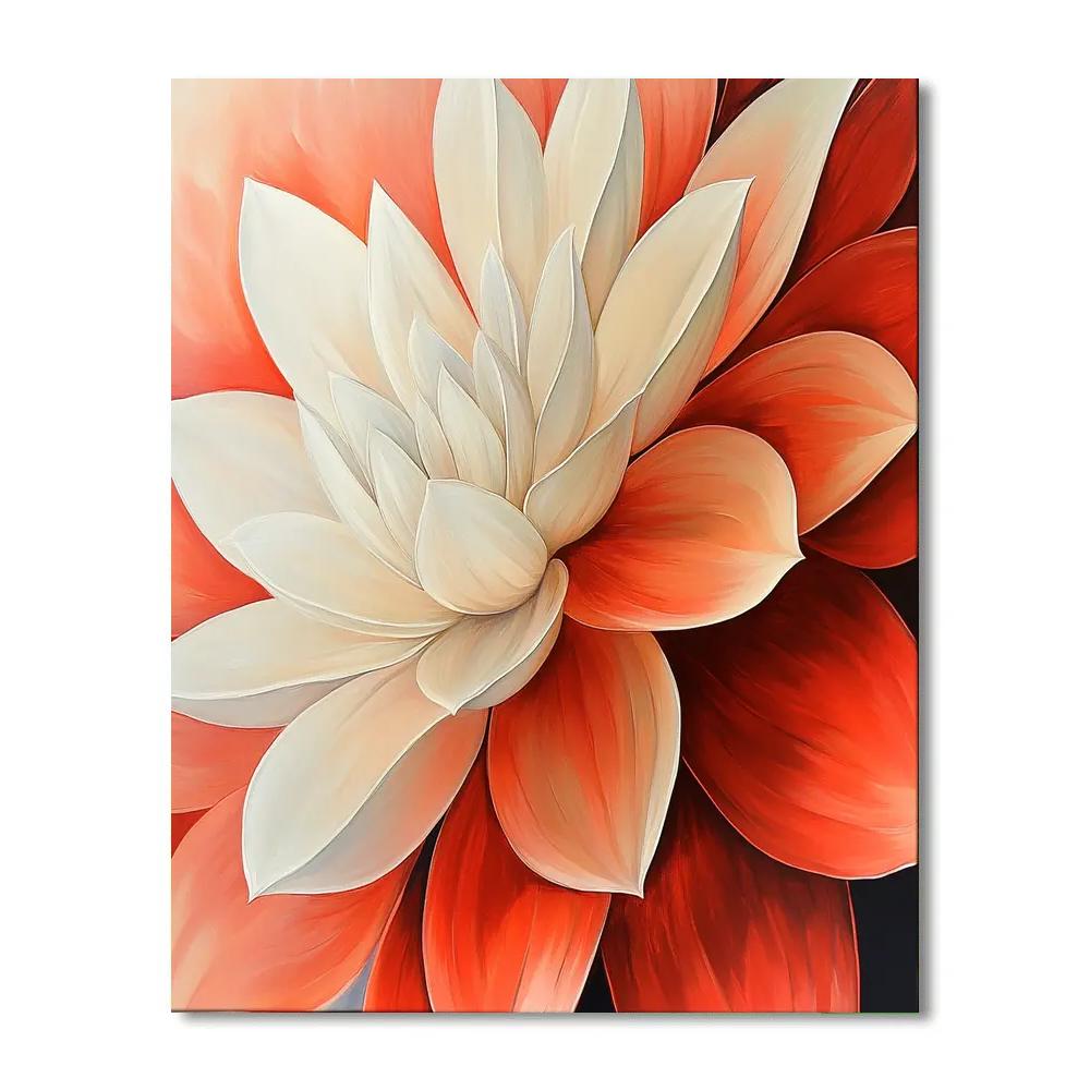 Georgia O’Keeffe Inspired Monumental Crimson Petal paint by color