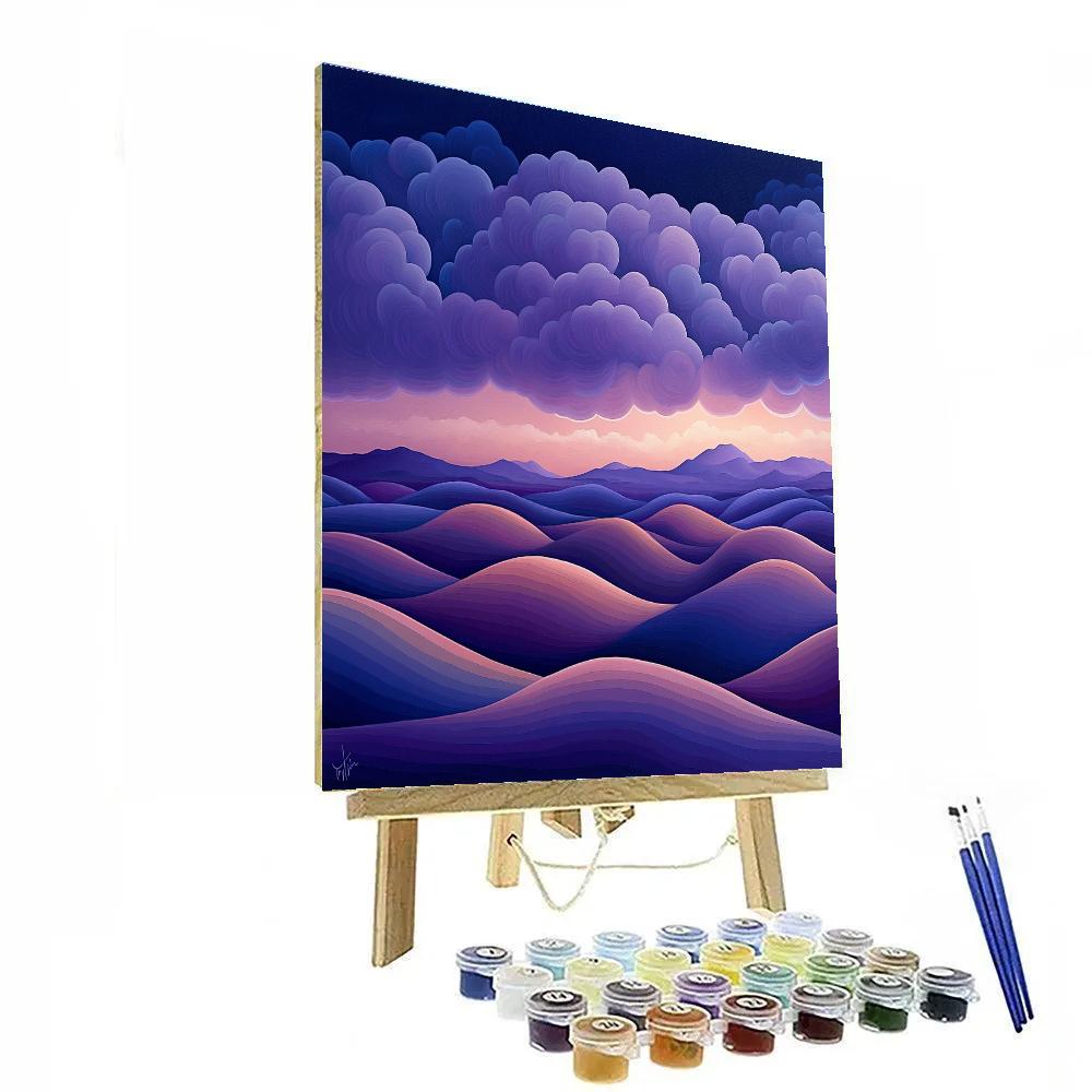 Georgia O’Keeffe Inspired Violet Cloud Over Rolling Mesa Numbered painting kits