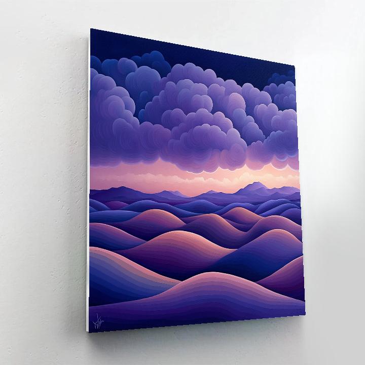 Georgia O’Keeffe Inspired Violet Cloud Over Rolling Mesa Numbered painting kits