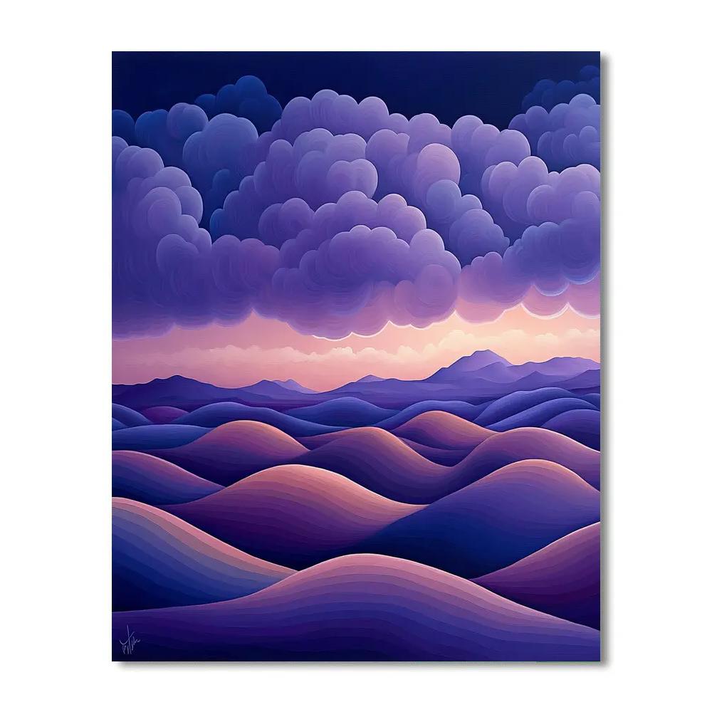 Georgia O’Keeffe Inspired Violet Cloud Over Rolling Mesa Numbered painting kits