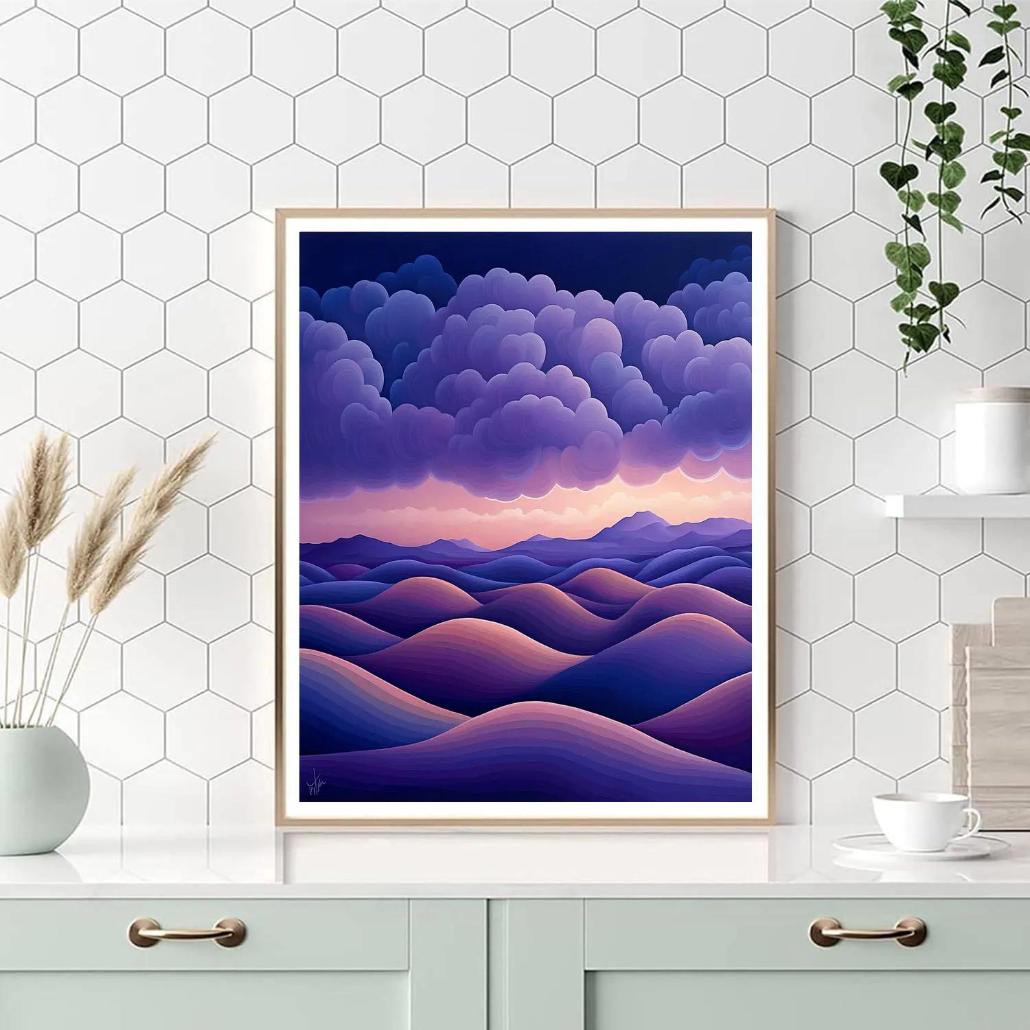 Georgia O’Keeffe Inspired Violet Cloud Over Rolling Mesa Numbered painting kits