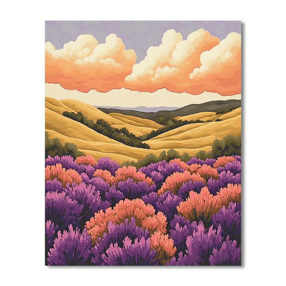 J. E. H. MacDonald Inspired Meadow Of Wildflower Rhapsody paint by number