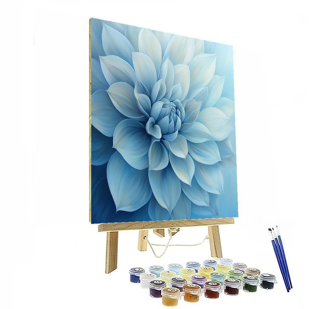 Georgia O’Keeffe Inspired Majestic Blossom In Soft Blue paint by number