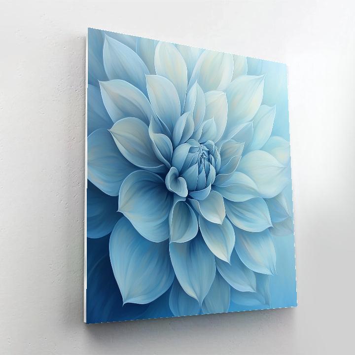 Georgia O’Keeffe Inspired Majestic Blossom In Soft Blue paint by number