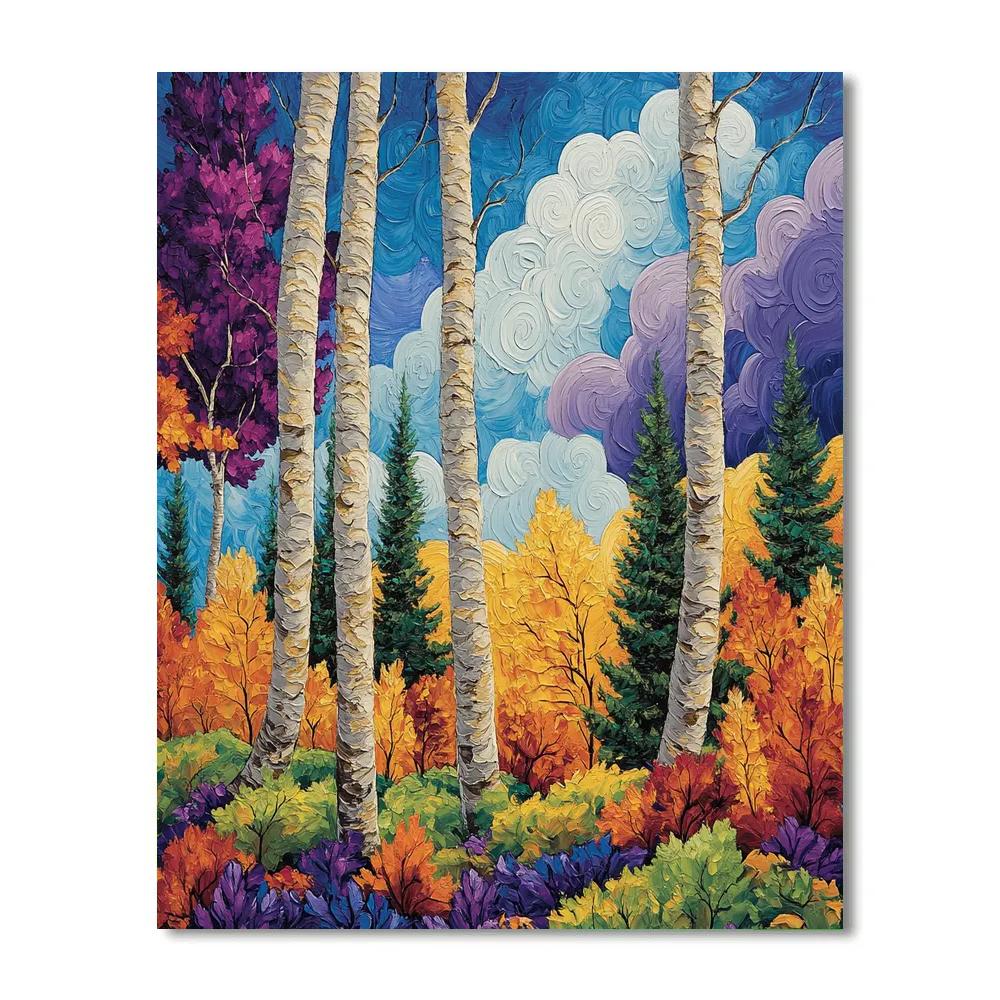 J E H MacDonald Inspired Autumnal Algoma Forest Rhythm paint by color